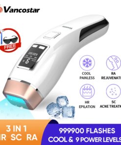 Vancostar 4in1 Laser Hair Removal IPL Epilator 999000 Flash Cooling Acne Treatment Rejuvenation Device for Home Bikini Trimmer