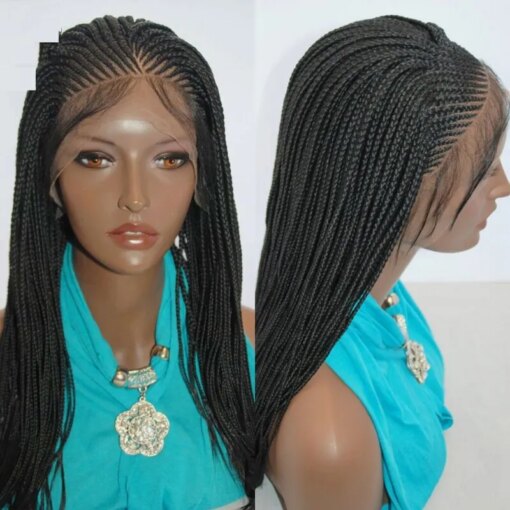 13x4 Deep Lace Braided Wig Synthetic Lace Front Wig Free Part Braid African With Baby Hair Braided Knotless Box Braided Wig