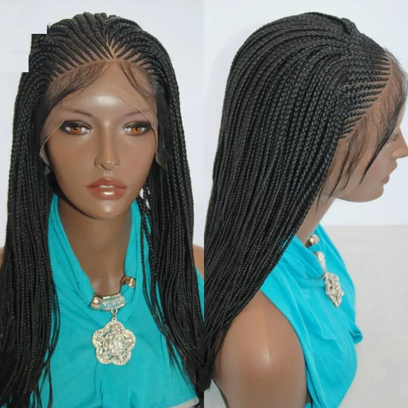 13x4 Deep Lace Braided Wig Synthetic Lace Front Wig Free Part Braid African With Baby Hair Braided Knotless Box Braided Wig