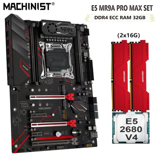 MACHINIST X99 Motherboard Set Kit Xeon E5 2680 V4 CPU 32G(2*16G) DDR4 ECC RAM Memory Support SSD M.2 ATX MR9A PRO MAX