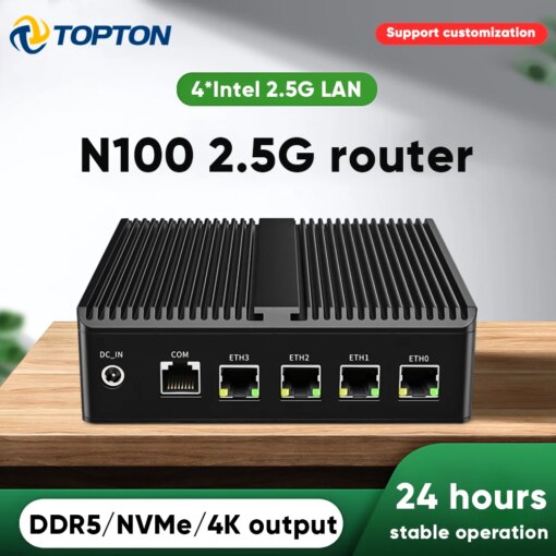 12th Gen Intel N100 Firewall Computer N5105 Soft Router 4x 2.5G i226 i225 LAN NVMe Industrial Fanless Mini PC pfSense PVE ESXi