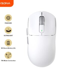 Kysona M600 PAW3395 White Wireless Gaming Esports Mouse 55g 26000DPI 6 Buttons Optical PAM3395 Computer Mice For Laptop PC