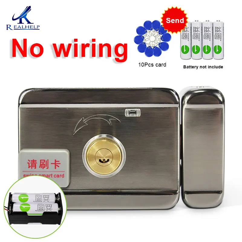 No Wiring Swipe Card Door Lock 1000Users Capacity Suit for 7-70mm Wooden Door Metal Door Iron Door  Access Control System