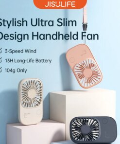 JISULIFE Mini Handheld Fan, Small Fans Portable with Bracket, USB Rechargeable Desk Fan ,Makeup Eyelash Fan ,Send Lanyard