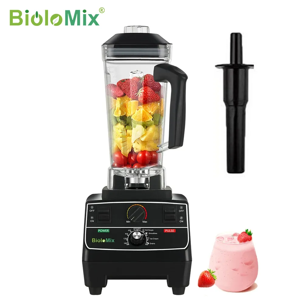 BioloMix BPA Free 2L Jar 2200W Professional Smart Timer Pre-programed Blender Mixer Juicer Food Processor Ice Smoothies Crusher