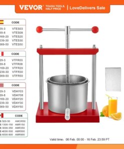VEVOR Orange Juicer Extractor 2L 3.5L 5.5L Stainless Steel Household Manual Squeezer Fruit Tincture Pressing Kitchen Machine