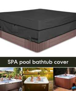 Universal Hot Tub Dust Cover 210D Waterproof Oxford Bathtub Cover Furniture Protector Dust Cover Outdoor Sunshade SPA Pool Cover