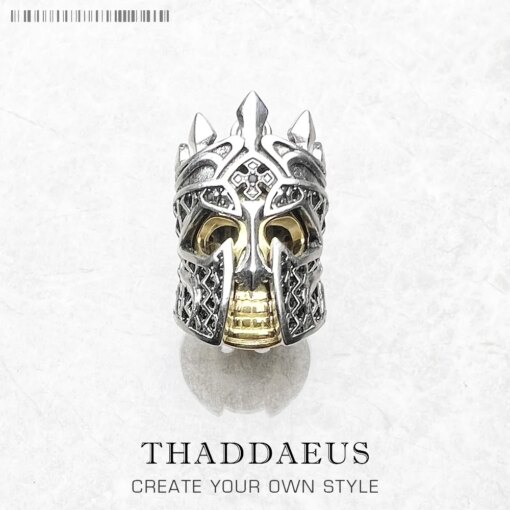 Pendant Skull Knight Brand New Vintage Fine Jewelry Europe 925 Sterling Silver Accessories Rebel Gift For Women Men