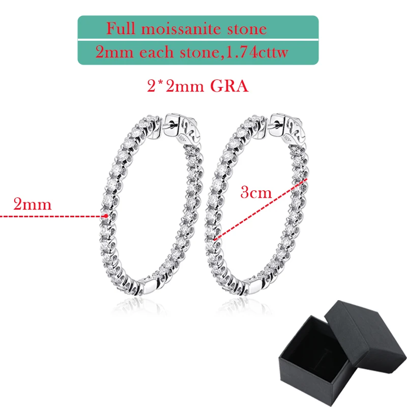 1.74CTW silver color