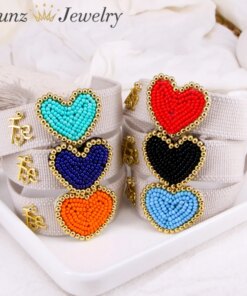 5PCS,  Heart Bracelet For Girl Bohemian Colorful Jewelry Handmade Bead Jewellery Adjustable Rope Pulsera Miyuki Bracelets