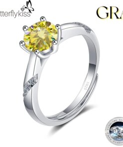 Butterflykiss Moissanite Ring 1CT Diamond Fine Jewelry For Women Wedding Party Anniversary Gifts Real S925 Sterling Silver GRA
