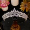 ASNORA New Cubic Zircon Crystal Princess Pageant Tiaras Crowns for Wedding Bride Hair Accessories Diademas Tocados De Novia