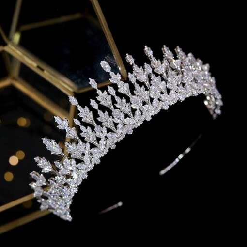 ASNORA Luxury Bride Tiara Wedding Crowns For Women's Crystal Hair Accessories Unique Floral Elements Kорона Zircon Jewelry