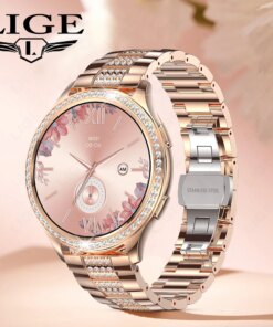 LIGE 1.32 inch Women Smart Watch Bluetooth Call AI Voice Assistant Women's Watches Custom Watch Face Health Monitor Smartwatches