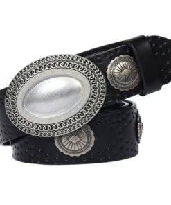 3.8CM Heavy Metal Rivet Men Real Genuine Leather Belt Men Smooth Buckle Stud Punk Jeans Belts For Jeans Strap Rock Cowboy