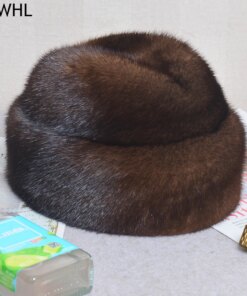 Men Mink Fur Hat New Fashion Men's Real Mink Fur Cap Winter Warm Top Hat Headgear Beanie Beret Natural Real Mink Fur Cap For Men
