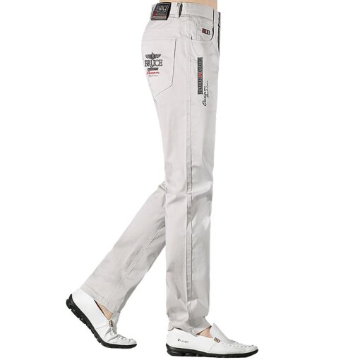 New Summer Bruce&Shark Men' Pants Casual Fashion Business 97%Cotton 3%Spandex Stretch MenTrousers Straight Top quality Big Size