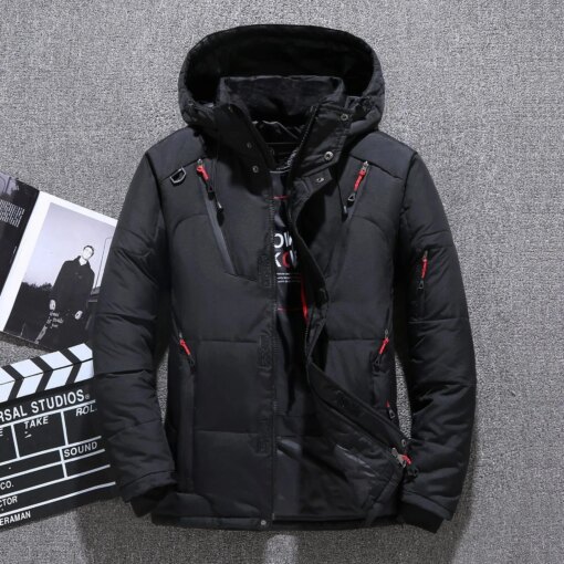 2024 Mens White Duck Down Jacket Warm Hooded Thick Puffer Jacket Coat Male Casual High Quality Overcoat Thermal Winter Parka