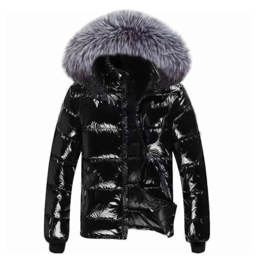 Winter Jacket Men Parkas Thicken Warm Coat Mens Glossy Black Jackets Solid Color Parka Coat Men's  Fashion New Streetwear 5XL