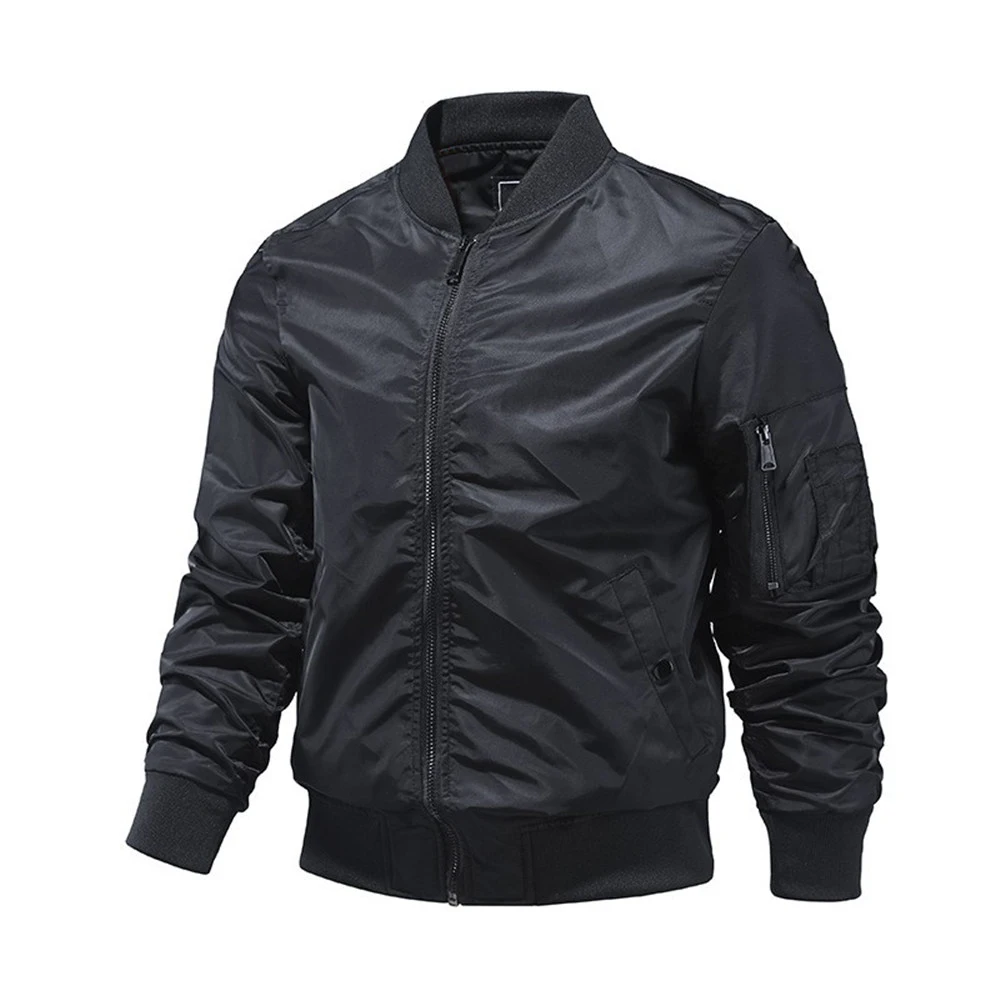 2024 Fashion Spring Jacket for Men Solid Color New in Outerwear Bomber Aviator Jackets Outdoor Baseball Jackets Men's Clothing