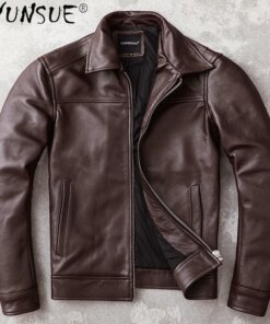 AYUNSUE Men's Real Cowhide jackets Genuine Leather Jacket Men Clothing Autumn Coat Mens Clothes jaqueta couro legítimo masculino