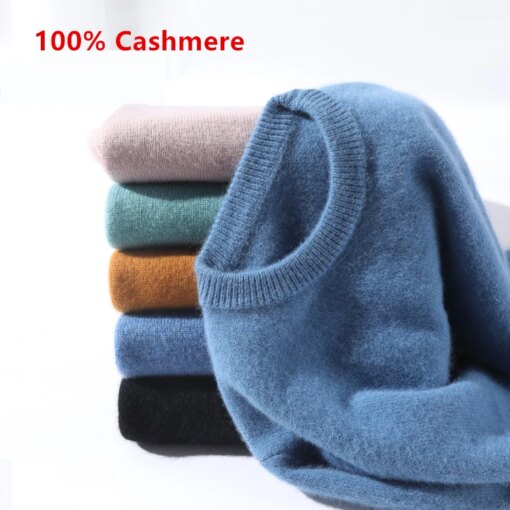 100% Cashmere Sweater Men Pullover 2023 Autumn Winter Soft Warm Jersey Hombre Jumper Pull Homme Knitted Sweaters