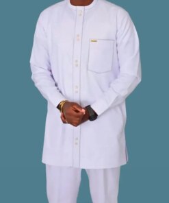 2023 Men White Off Dashiki Long Sleeve 2 Piece Set Traditional Outfit Africa Clothing White Men's Suit Male Shirt Pants Suits