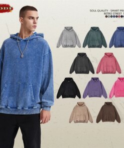 ZODF 2023 Autumn Winter Men 420gsm Hoodies Streetwears High Street Heavy Weight Washed Cotton Sweatshirts Brand Tracksuit HY0307
