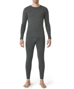 Mens Merino Wool Thermal Underwear Set Merino Base Layer Long John Set 180G First Thermal Layer Man Winter Top and Bottom Suits