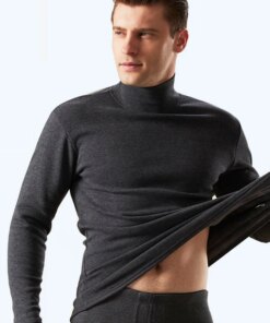 Men Thermal Underwear Suit Plus Velvet Thicken Men's Cotton Long Johns Winter Warm Clothing 2 Pieces set 2022 New High-neck