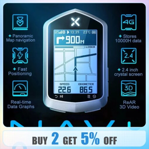 XOSS NAV Plus NAV2 NAV+ Bike Computer GPSBicycle Riding Cycling Map Route Navigation MTB RoadWireless Speedometer Odometer