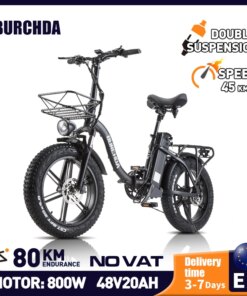 BURCHDA R8PRO Powerful Electric Bicycle 48V20AH Lithium Battery 4.0 Fat Tires 20 Inch Snow City Road 800W Ebike Foldable Bike
