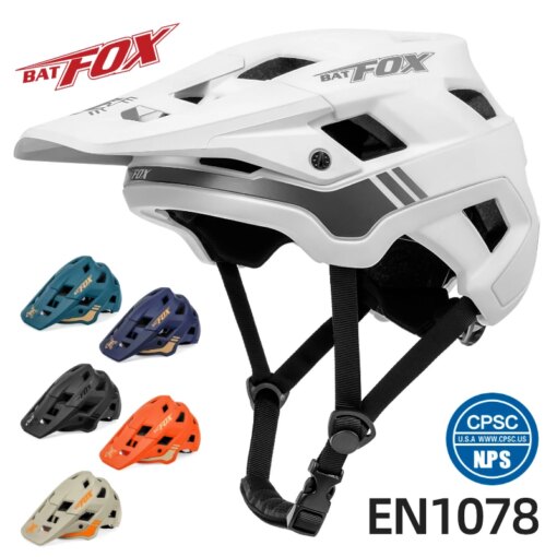 BATFOX men's mtb Helmet Cycling Integrally-molded Casco mtb bike Helmet Ultralight Bicycle helmets Capacete Ciclismo white