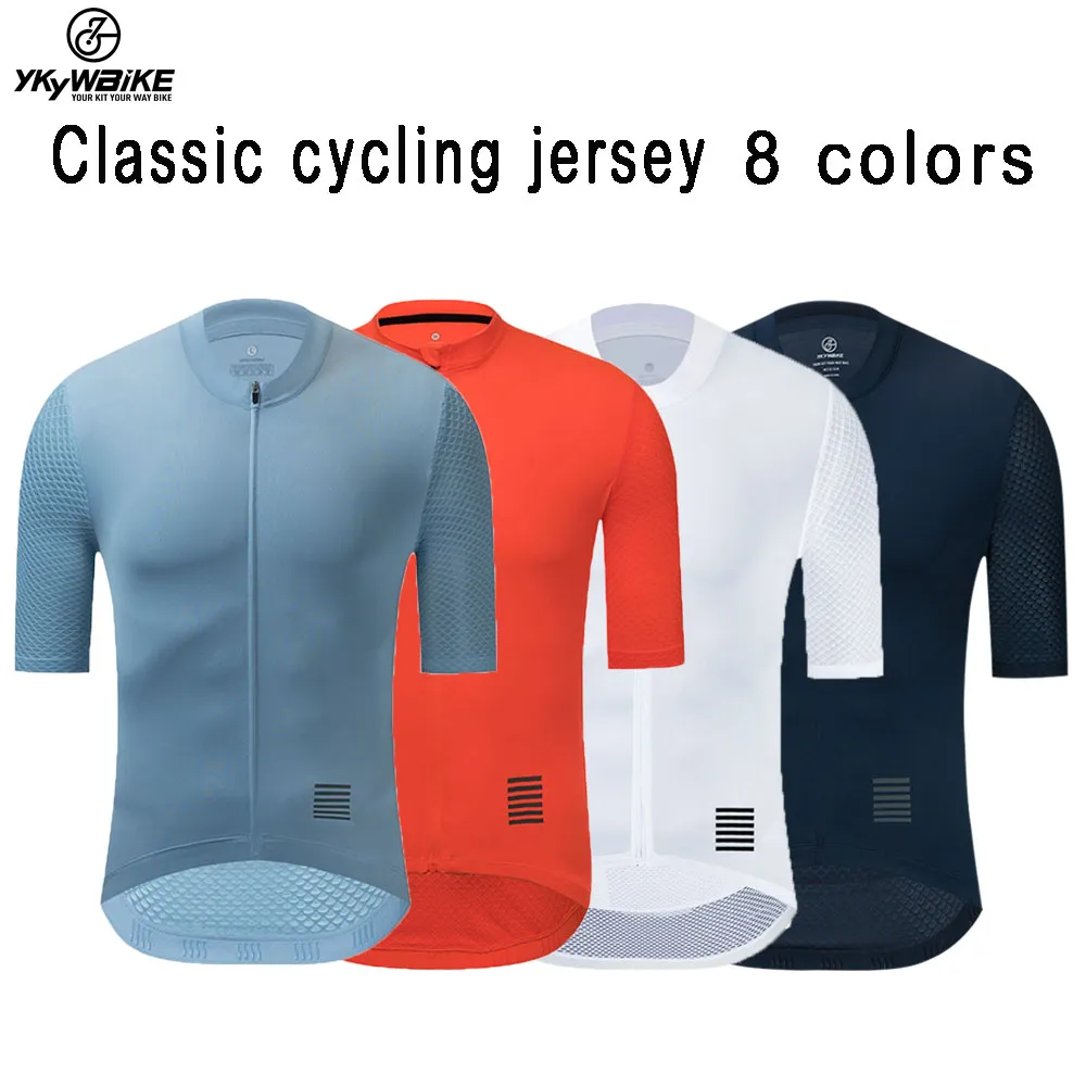 YKYWBIKE 2023 Summer Men’s Pro Cycling Jersey Breathable Mtb Shorts Sleeve Bicycle Clothing Pockets Mountain Cycling Road Bike