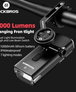 ROCKBROS 3000LM Bike Light 10000mAH Flashlight High-Low Beam Bicycle Front Light Powerbank Waterproof MTB Road Cycling Headlight