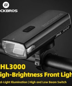 ROCKBROS 3000LM Bike Light 10000mAh Power Bank Type-C Charging Front Lamp Bicycle Headlight MTB Road Cycling Flash Highlight