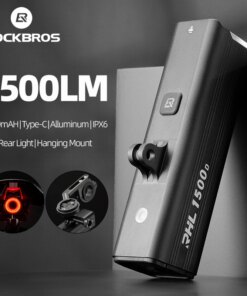 ROCKBROS 1500LM Bike Front Light Aluminum Waterproof Bicycle Headlight LED Lamp Flashlight Handlebar MTB Road Cycling Light