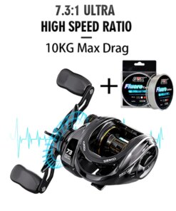 Ultra Smooth Fishing Baitcasting Reel 10KG Max Drag 17+1 BB 7.3:1 High Gear Metal Line Cup Sea Jig Wheel For Catfish Bass Carp