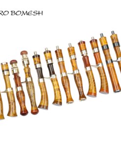 Pro Bomesh 1 Set Burlwood Spinning Casting Reel Seat Handle Kit Metal Trim DIY Trout Fishing Rod Building Accessory