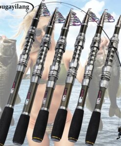 Sougayilang Telescopic Fishing Rod 1.8~3.6m Carbon Fiber Spinning Fishing Rod Max Drag 15kg Sea Poles for Beach Fishing Pesca