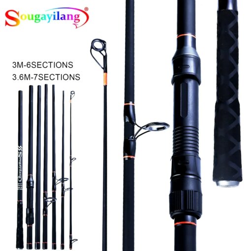 Sougayilang 3.0M-3.6M Carp Fishing Rod 6-7 Sections Carbon Fiber Spinning Fishing Rod Travel Fishing Pole Fishing Tackle Pesca