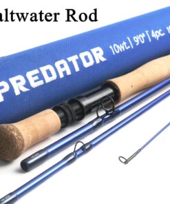 Maximumcatch Predator 9FT Saltwater Fly Fishing Rod 8-12WT 4 Section 30T SK Carbon Waterproof Fly Rod