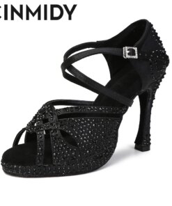 CINMIDY Platform Latin Dance Shoes Tango High Heel Dance Shoes Ballroom Dancing Shoes For Girls Party Shoes Women's Sneakers