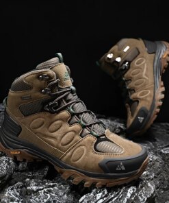 HIKEUP High-Top Men Hiking Boot Winter Outdoor Shoes Lace-Up Non-slip Outdoor Sports Casual Trekking Boots Man Waterproof Suede