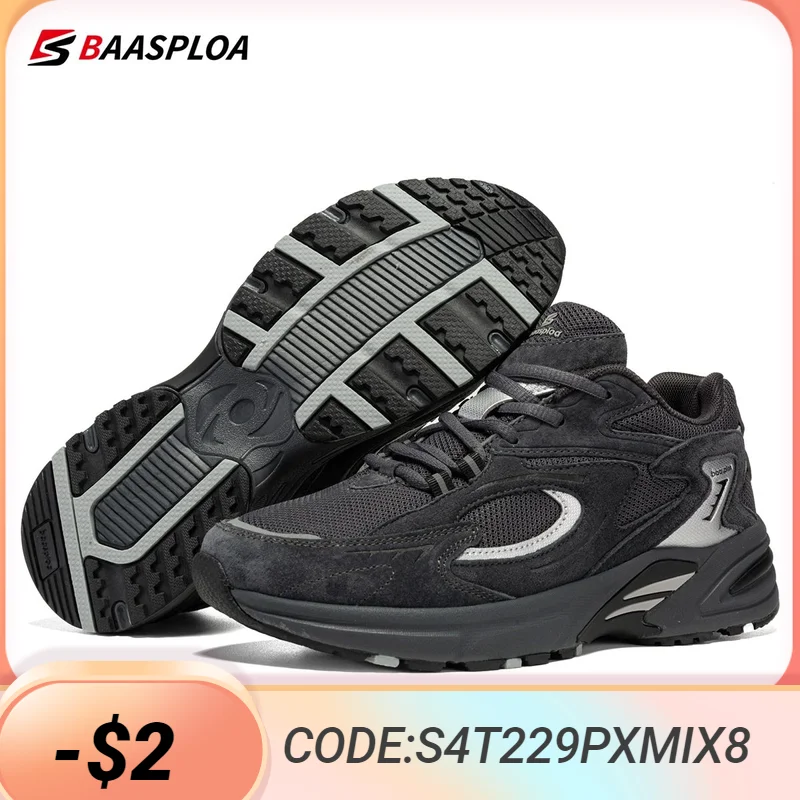 Baaslpoa New Men's Running Shoes Mesh Fabric Breathable Non-Slip Men's Outdoor Sports Walking Basketball Shoes Men's Sneakers