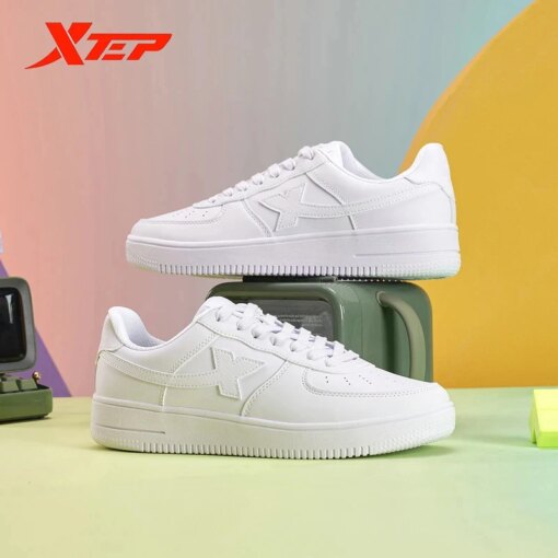Xtep Women Men Skateboarding Shoes Non-Slip Casual White Couple Skate Sneakers Male Female Luxury Brand Shoes 881219319851