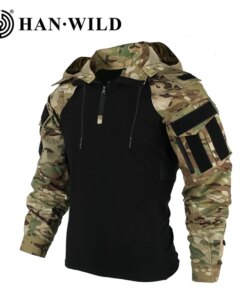 HAN WILD US Army CP Camouflage Multicam Military Combat T-Shirt Men Tactical Shirt Airsoft Paintball Camping Hunting Clothing