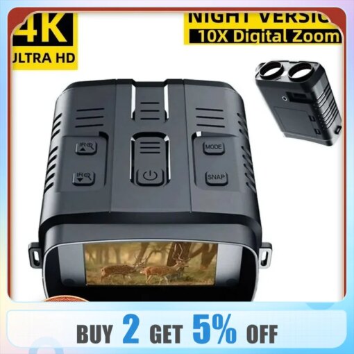 4K Night Vision Binoculars Device 10x Digital 800m Full Dark 8W Infrared WiFi Telescope Goggles For Hunting Camping Video Record