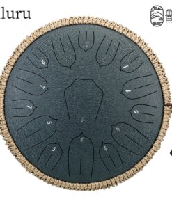 Hluru Music Drum 15 Notes Glucophone Steel Tongue Drum 12/13 /14 Inch C Tone D Tone Ethereal Drum Percussion Musical Instrument