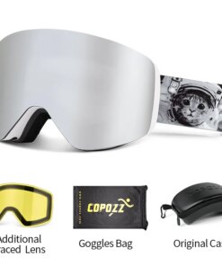 COPOZZ Winter Professional Men Women Ski Goggles Set Magnetic Quick-Change Double Layers Anti-Fog Snowboard Goggles Adults